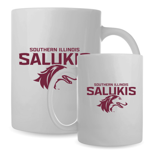  Full Color White Mug 15oz - Southern Illinois Salukis