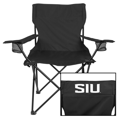 Southern Illinois Deluxe Black Captains Chair