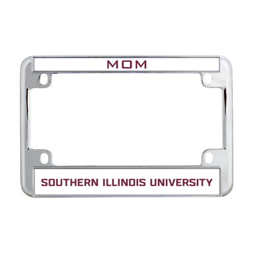  Metal Motorcycle License Plate Frame in Chrome - Southern Illinois University Stacked