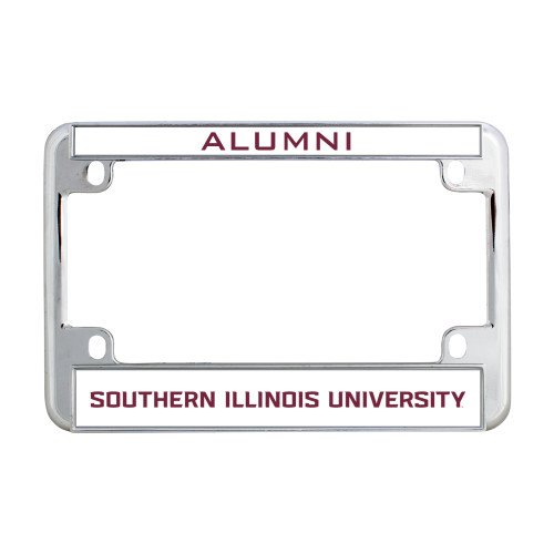  Metal Motorcycle License Plate Frame in Chrome - Southern Illinois University Stacked