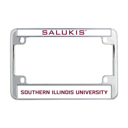  Metal Motorcycle License Plate Frame in Chrome - Southern Illinois University Stacked