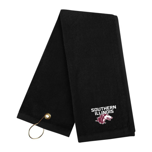  Black Golf Towel - Southern Illinois
