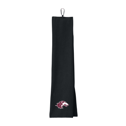  Black Waffle Microfiber Golf Towel - Saluki