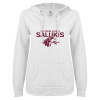 Thumbnail image for  ENZA Womens White V Notch Raw Edge Fleece Hoodie
