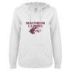 Thumbnail image for  ENZA Womens White V Notch Raw Edge Fleece Hoodie