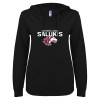 Thumbnail image for  ENZA Womens Black V Notch Raw Edge Fleece Hoodie