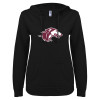 Thumbnail image for  ENZA Womens Black V Notch Raw Edge Fleece Hoodie