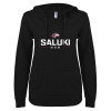 Thumbnail image for  ENZA Womens Black V Notch Raw Edge Fleece Hoodie