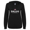 Thumbnail image for  ENZA Womens Black V Notch Raw Edge Fleece Hoodie
