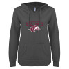 Thumbnail image for  ENZA Womens Dark Heather V Notch Raw Edge Fleece Hoodie