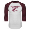 Thumbnail image for  White/Maroon Raglan Baseball T Shirt