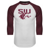 Thumbnail image for  White/Maroon Raglan Baseball T Shirt