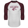 Thumbnail image for  White/Maroon Raglan Baseball T Shirt