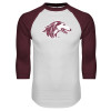 Thumbnail image for  White/Maroon Raglan Baseball T Shirt