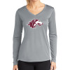 Thumbnail image for  Womens Grey Performance Long Sleeve V Neck Shirt