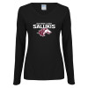 Thumbnail image for  Womens Black Long Sleeve V Neck Tee 