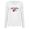 Thumbnail image for  Womens White Long Sleeve V Neck Tee