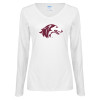 Thumbnail image for  Womens White Long Sleeve V Neck Tee