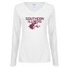 Thumbnail image for  Womens White Long Sleeve V Neck Tee