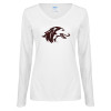 Thumbnail image for  Womens White Long Sleeve V Neck Tee