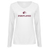 Thumbnail image for  Womens White Long Sleeve V Neck Tee