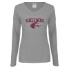 Thumbnail image for  Womens Grey Long Sleeve V Neck Tee 