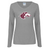 Thumbnail image for  Womens Grey Long Sleeve V Neck Tee 