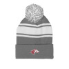 Thumbnail image for  Grey/White Two Tone Knit Pom Beanie w/Cuff