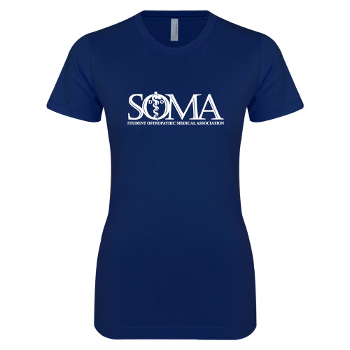  Next Level Womens Navy Boyfriend Tee - Primary Mark