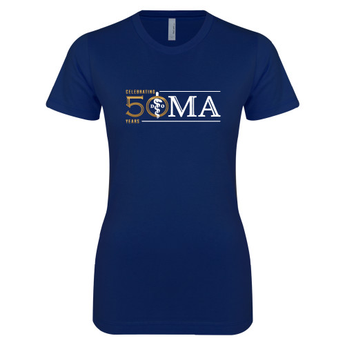  Next Level Womens Navy Boyfriend Tee - 50 Years Edition.