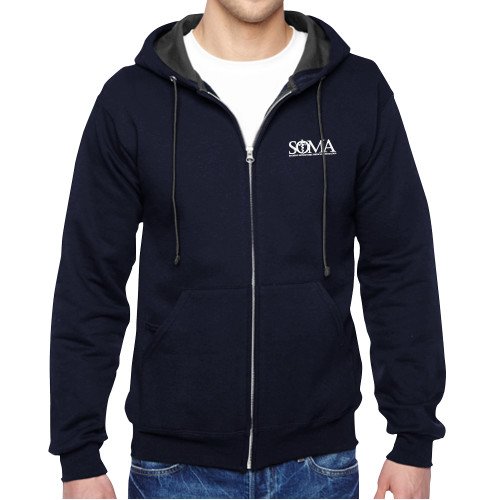  Navy Fleece Full Zip Hoodie - Primary Mark