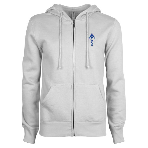  ENZA Womens White Fleece Full Zip Hoodie - Medical Logo