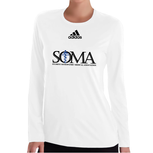 adidas white long sleeve shirt womens