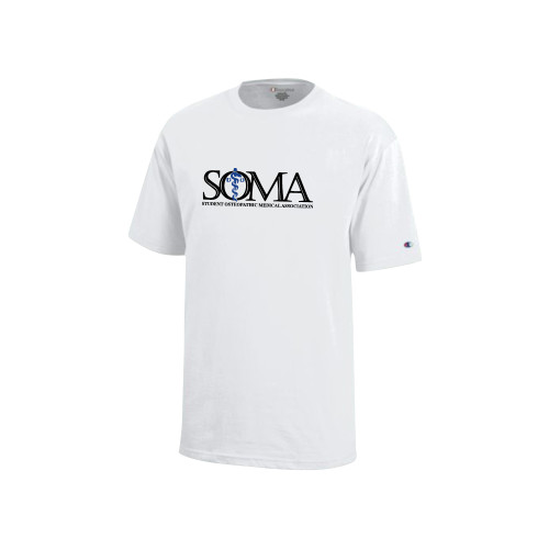  Champion Youth White Short Sleeve Tee - Primary Mark