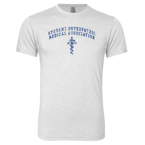  Next Level Heather White Triblend Tee - Distressed Arch.