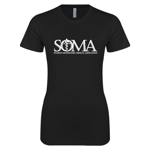  Next Level Womens Black Boyfriend Tee - Primary Mark