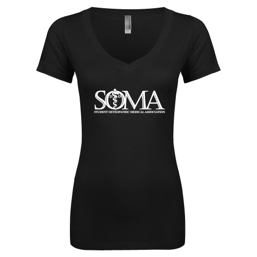  Next Level Womens Black Ideal V Tee - Primary Mark