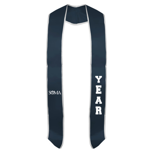  Navy Graduation Stole w/White Trim - Primary SOMA