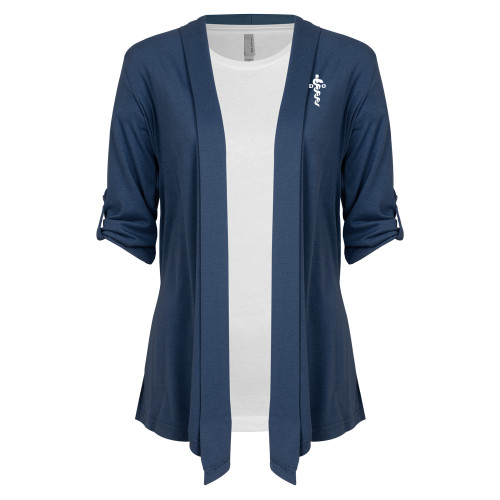  Womens Navy Drape Front Cardigan Sweater  - Medical Logo