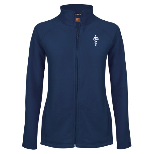  Womens Navy Fleece Full Zip Jacket - Medical Logo