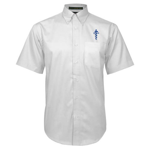  White Twill Button Down Short Sleeve - Medical Logo