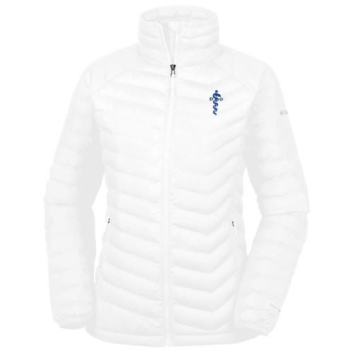  Columbia Womens White Powder Lite Jacket - Medical Logo
