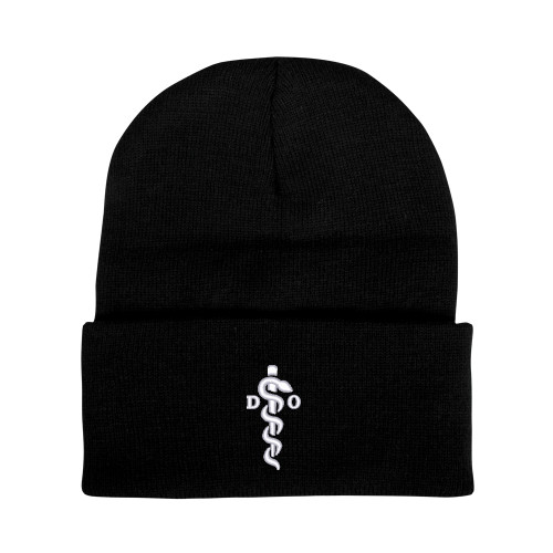  Black Knit Beanie w/Cuff - Medical Logo