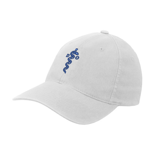  White Flexfit Structured Low Profile Hat - Medical Logo
