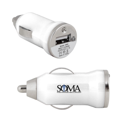  On the Go White Car Charger - Primary Mark