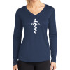 Thumbnail image for  Womens Navy Performance Long Sleeve V Neck Shirt