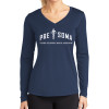 Thumbnail image for  Womens Navy Performance Long Sleeve V Neck Shirt