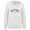 Thumbnail image for  ENZA Womens White V Notch Raw Edge Fleece Hoodie