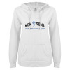 Thumbnail image for  ENZA Womens White V Notch Raw Edge Fleece Hoodie