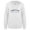Thumbnail image for  ENZA Womens White V Notch Raw Edge Fleece Hoodie